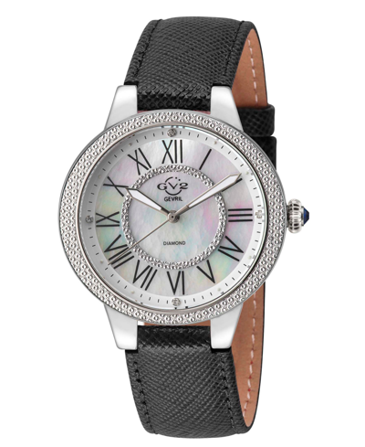 Shop Gv2 By Gevril Women's Astor Ii Black Leather Watch 38mm