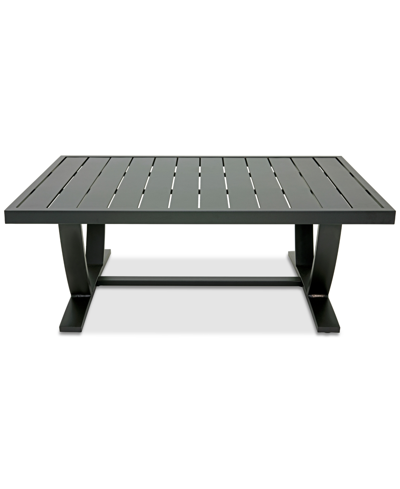 Shop Agio Astaire 48" X 32" Rectangle Outdoor Slat Top Coffee Table In Dark Brown Aluminum