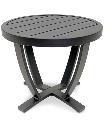 Shop Agio Astaire 24" Round Outdoor Slat Top End Table In Dark Brown Aluminum