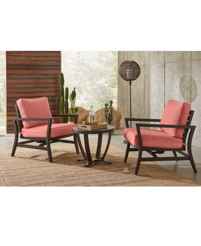 Agio Astaire 24" Round Outdoor Slat Top End Table In Dark Brown Aluminum