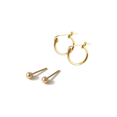 Shop Ayou Jewelry Minimalist Earring Set In Gold