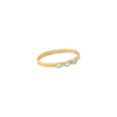 Shop Ayou Jewelry Three Stone Ring In Gold