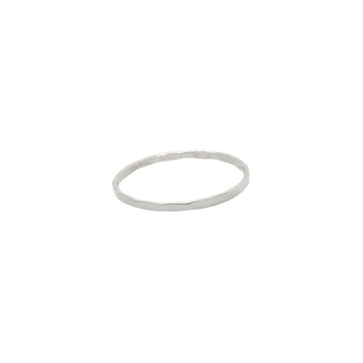Shop Ayou Jewelry Hammered Stacking Ring In Grey