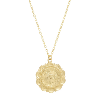 Shop Ayou Jewelry Saint Christopher Necklace In Gold