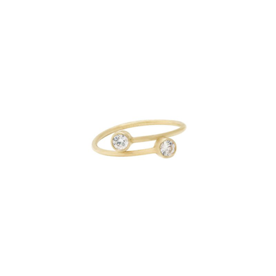 Shop Ayou Jewelry Two Stone Ring In Gold