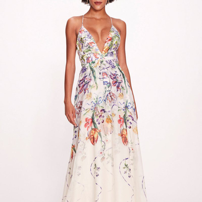 Shop Marchesa Notte Ribbons Gown In White