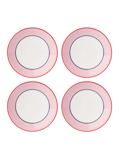 Shop Kate Spade Make It Pop 4-piece Dinner Plates Set In Pink