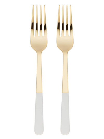 Shop Kate Spade Bridal With Love 2-piece Tasting Fork Set In Gold