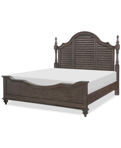 Shop Macy's Mandeville Louvered King Bed In Brown