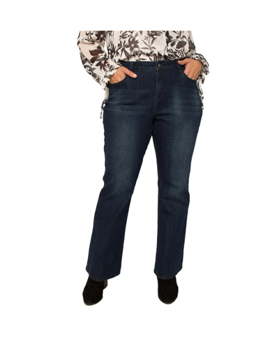 Shop Standards & Practices Women's Plus Size Dark Wash Slim Flare Jeans
