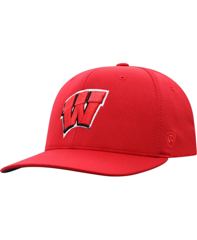Shop Top Of The World Men's  Red Wisconsin Badgers Reflex Logo Flex Hat