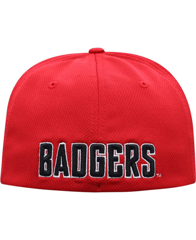 Shop Top Of The World Men's  Red Wisconsin Badgers Reflex Logo Flex Hat