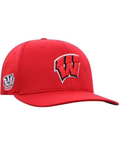 Shop Top Of The World Men's  Red Wisconsin Badgers Reflex Logo Flex Hat