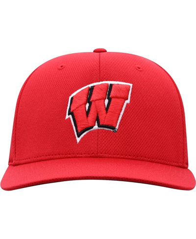 Shop Top Of The World Men's  Red Wisconsin Badgers Reflex Logo Flex Hat