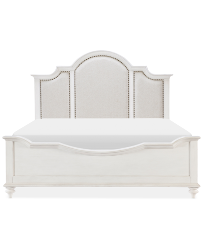 Shop Macy's Mandeville Upholstered Queen Bed In White