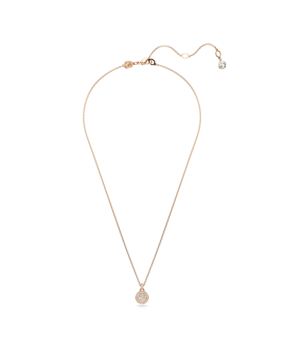Swarovski White, Rhodium Plated Or Gold-tone Or Rose-gold Tone Meteora Pendant Necklace In Rose Gold