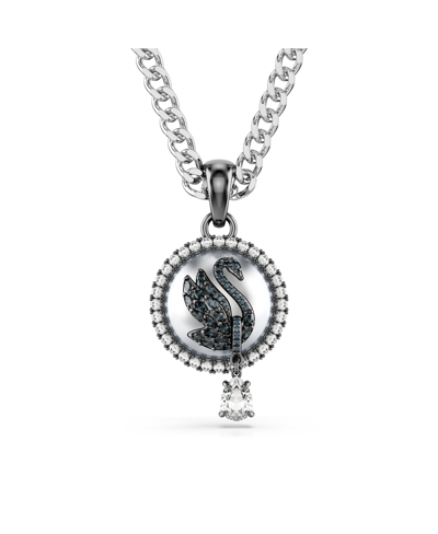Shop Swarovski Swan, Gray, Rhodium Plated Iconic Swan Pendant Necklace