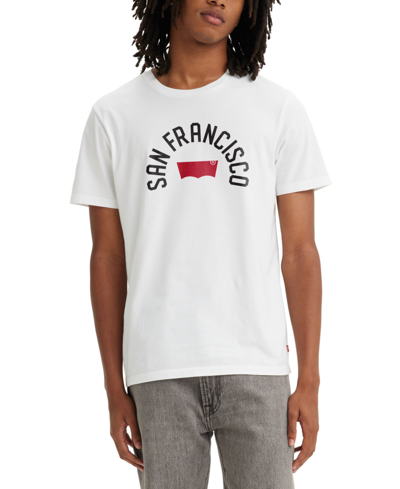 Shop Levi's Men's San Francisco Standard-fit Logo Graphic T-shirt In White