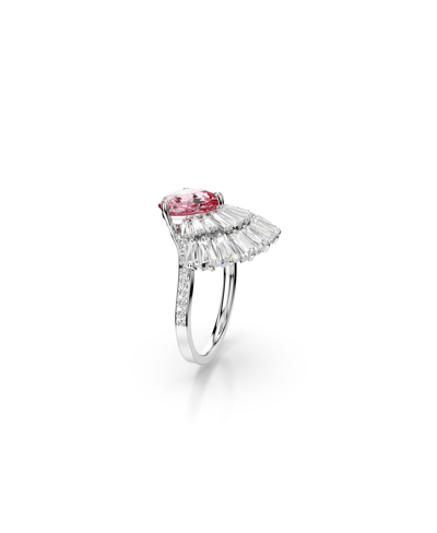 Shop Swarovski Mixed Cuts, Shell, Pink, Rhodium Plated Idyllia Cocktail Ring