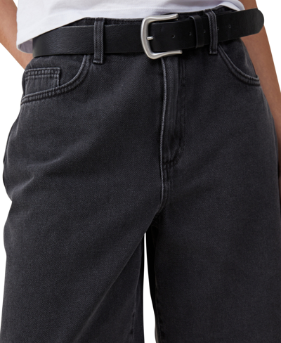 Shop Cotton On Women's Super Baggy Denim Jort Shorts In Graphite Black