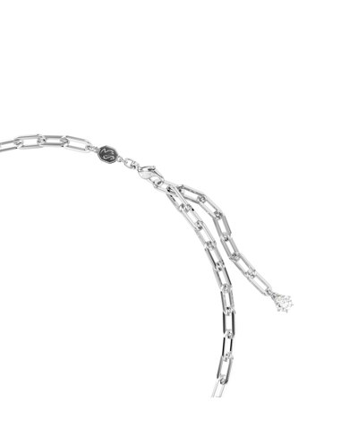 Swarovski White, Gold-tone Or Rhodium Plated Dextera Necklace In Silver
