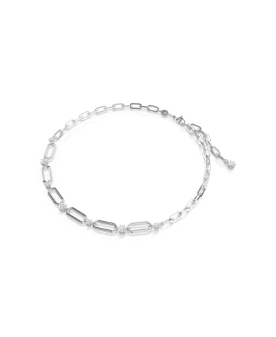 Swarovski White, Gold-tone Or Rhodium Plated Dextera Necklace In Silver