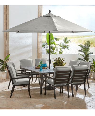 Shop Agio Astaire Outdoor 9-pc Dining Set (64" Square Table + 8 Dining Chairs) In Peony Brick Red