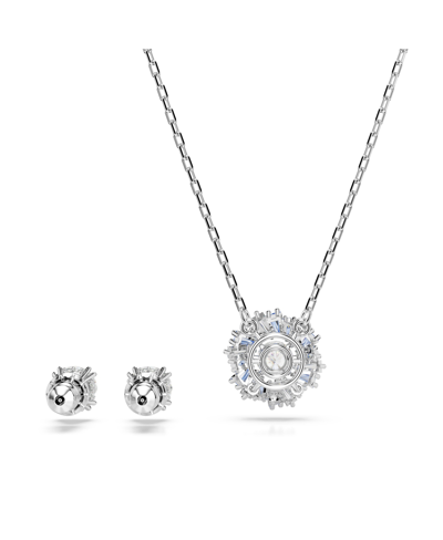 Swarovski Idyllia E Set Sd Rhodium Shiny Blue In Blue