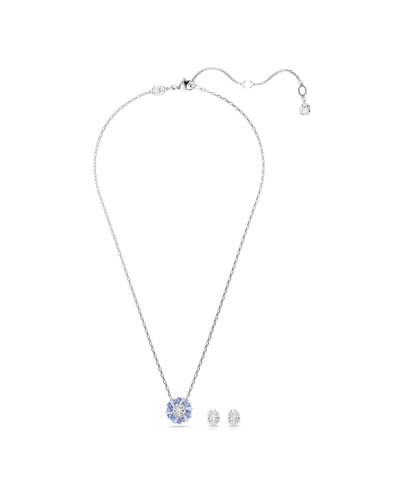 Swarovski Idyllia E Set Sd Rhodium Shiny Blue In Blue