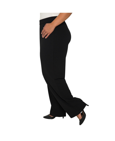 Shop Standards & Practices Women's Plus Size High Waist Stretch Crepe Pants In Black