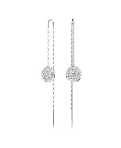 Swarovski Meteora Drop Threader Earrings In Silver