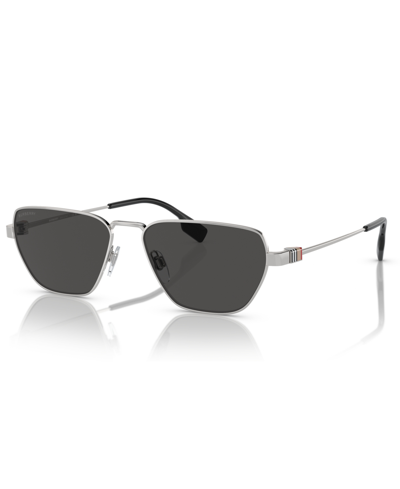 Shop Burberry Men's Sunglasses Be3146 In Silver