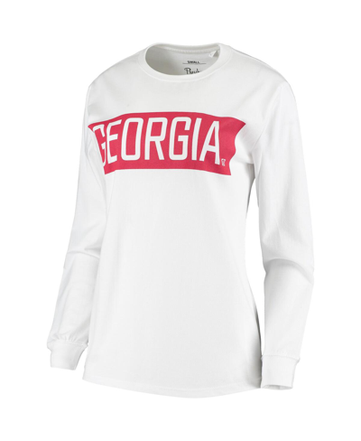 Shop Pressbox Women's  White Georgia Bulldogs Big Block Whiteout Long Sleeve T-shirt