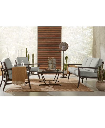 Agio St Croix Outdoor 3-pc Lounge Chair Set (2 Lounge Chairs + 1 End Table) In Straw Natural