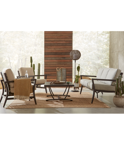 Agio St Croix Outdoor 3-pc Lounge Chair Set (2 Lounge Chairs + 1 End Table) In Straw Natural