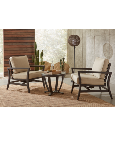 Agio St Croix Outdoor 3-pc Lounge Chair Set (2 Lounge Chairs + 1 End Table) In Straw Natural