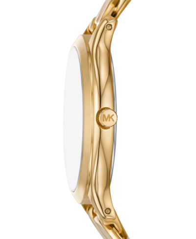Shop Michael Kors Women's Slim Runway Three-hand Gold-tone Stainless Steel Watch 38mm