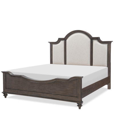 Shop Macy's Mandeville Upholstered Queen Bed In Brown