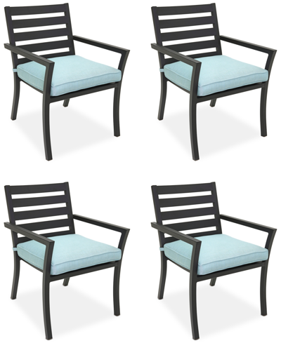 Shop Agio Astaire Outdoor 4-pc Dining Chair Bundle Set In Spa Light Blue