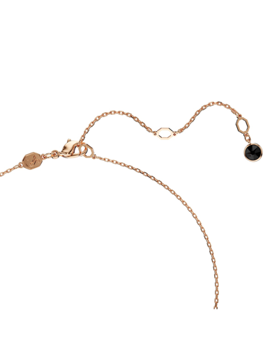 Swarovski Swan Pendant Black Rose Gold-tone Plated In Black
