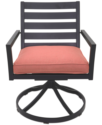 Shop Agio Astaire Outdoor Swivel Chair In Peony Brick Red