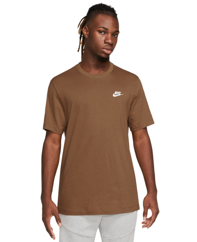 Shop Nike Men's Sportswear Club T-shirt In Lt British Tan