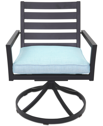 Shop Agio Astaire Outdoor Swivel Chair In Spa Light Blue