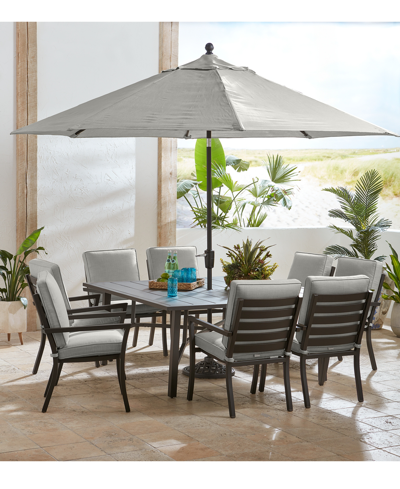 Shop Agio Astaire Outdoor 9-pc Dining Set (64" Square Table + 8 Dining Chairs) In Straw Natural