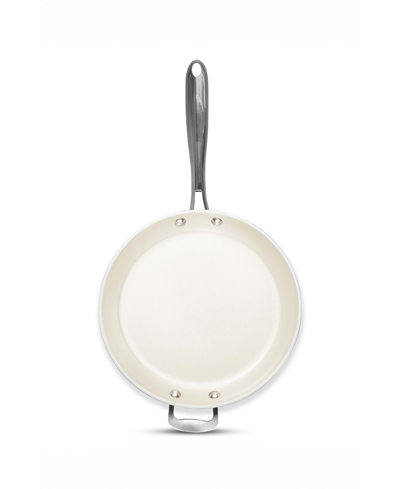 Shop Gotham Steel Natural Collection Ceramic Coating Non-stick 14" Frying Pan With Helper Handle In Cream