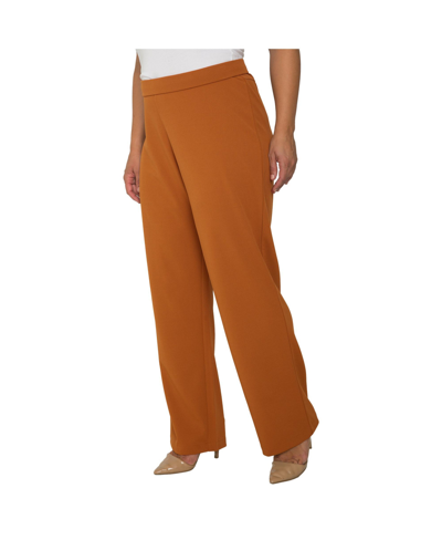 Shop Standards & Practices Women's Plus Size High Waist Stretch Crepe Pants In Dark Yellow