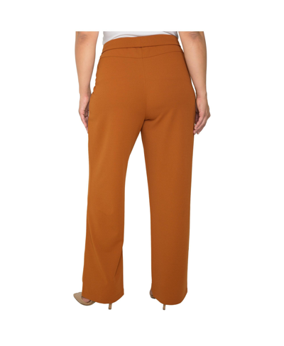 Shop Standards & Practices Women's Plus Size High Waist Stretch Crepe Pants In Dark Yellow