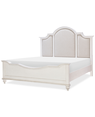 Shop Macy's Mandeville Upholstered King Bed In White