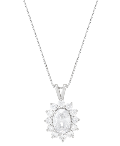 Shop Grown With Love Igi Certified Lab Grown Diamond Oval Halo 18" Pendant Necklace (2 Ct. T.w.) In 14k White Gold