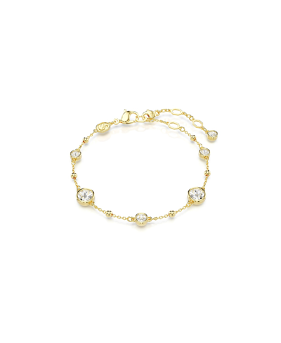 Shop Swarovski Round Cut, White, Gold-tone Imber Bracelet